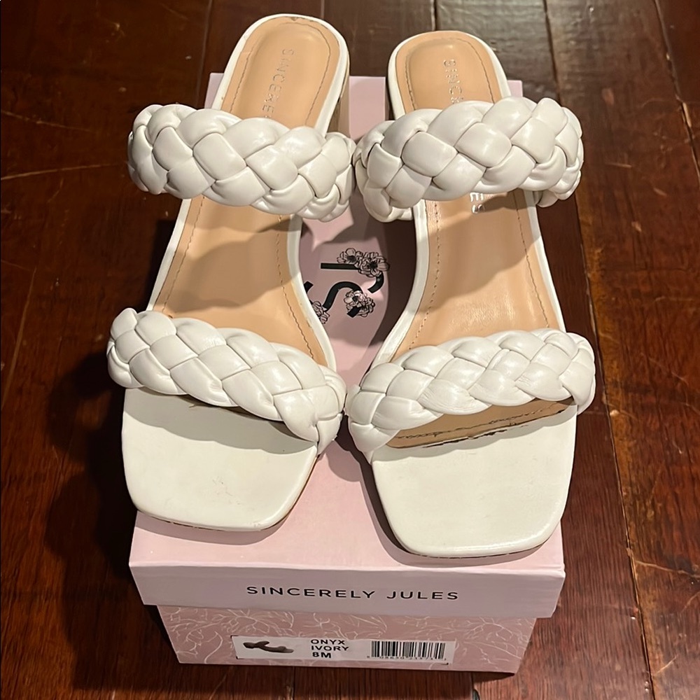Sincerly Jules Women's White Braided Sandals